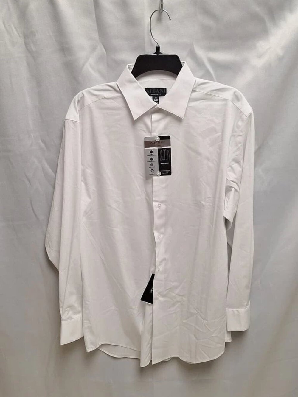 Alfani Men's White Long Sleeve Dress Shirt Size Medium ORG $60 RackD22 NWT